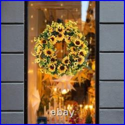 Artificial Sunflower Wreath 20 Inch Summer Fall Large Wreaths Springtime All