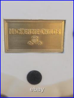 Authentic MacKenzie-Childs Black Toile Resin Pumpkin with Gold Stem NWOT