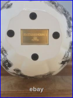Authentic MacKenzie-Childs Black Toile Resin Pumpkin with Gold Stem NWOT