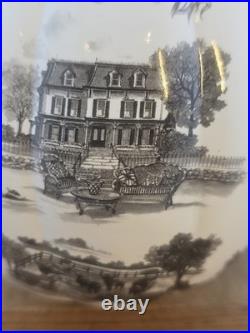 Authentic MacKenzie-Childs Black Toile Resin Pumpkin with Gold Stem NWOT