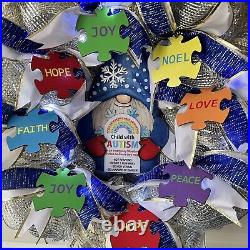 Autism Awareness Light Up Christmas Wreath Autism Wreath