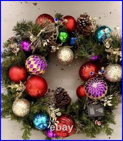 BALSAM HILL 30 OUTDOOR KALEIDOSCOPE WREATH With Lights BALSAM HILL 30 OUTDOOR KALEIDOSCOPE WREATH With Lights