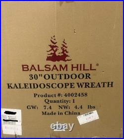 BALSAM HILL 30 OUTDOOR KALEIDOSCOPE WREATH With Lights BALSAM HILL 30 OUTDOOR KALEIDOSCOPE WREATH With Lights