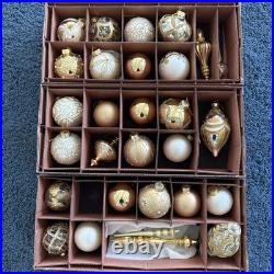 BALSAM HILL BILTMORE CHRISTMAS TREE ORNAMENTS SET 29 PCS GOLD With OG BOXES