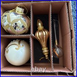 BALSAM HILL BILTMORE CHRISTMAS TREE ORNAMENTS SET 29 PCS GOLD With OG BOXES