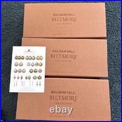 BALSAM HILL BILTMORE CHRISTMAS TREE ORNAMENTS SET 29 PCS GOLD With OG BOXES