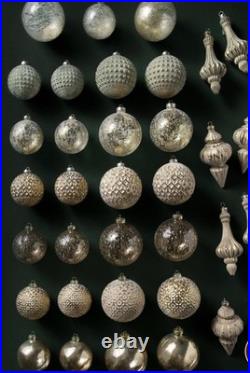 BALSAM HILL Burnished Metals ORNAMENTS SET Of 35 New Open Box Mixed Metallic