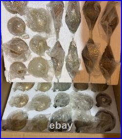 BALSAM HILL Burnished Metals ORNAMENTS SET Of 35 New Open Box Mixed Metallic