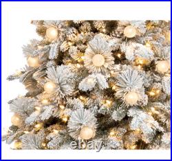 BIG SALE GE 9ft Flocked Candlewood Pine Pre-Lit Color-Changing LED Tree