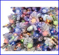 BIG SALE GE 9ft Flocked Candlewood Pine Pre-Lit Color-Changing LED Tree