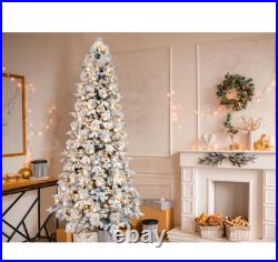 BIG SALE GE 9ft Flocked Candlewood Pine Pre-Lit Color-Changing LED Tree