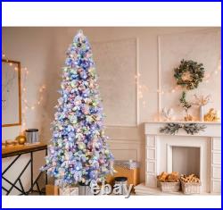 BIG SALE GE 9ft Flocked Candlewood Pine Pre-Lit Color-Changing LED Tree
