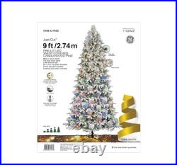 BIG SALE GE 9ft Flocked Candlewood Pine Pre-Lit Color-Changing LED Tree