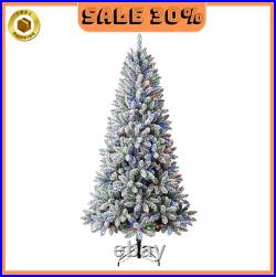BIG SALE Holiday Living 7.5ft Flocked Greensboro Spruce Pre-Lit LED Tree