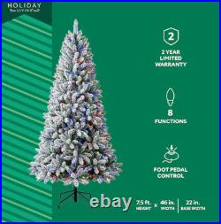 BIG SALE Holiday Living 7.5ft Flocked Greensboro Spruce Pre-Lit LED Tree