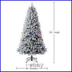 BIG SALE Holiday Living 7.5ft Flocked Greensboro Spruce Pre-Lit LED Tree