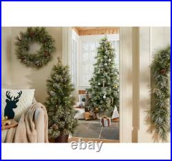 BIG SALE Holiday Living 7.5ft Flocked Snowy Berkshire Pre-Lit LED Tree