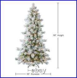 BIG SALE Holiday Living 7.5ft Flocked Snowy Berkshire Pre-Lit LED Tree