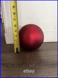 BRILLIANT BORDEAUX JUMBO ORNAMENT SET Of 6 Red And Gold Pre Owned Balsam Hill