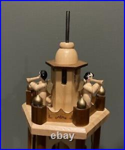 BRUBAKER Christmas Pyramid 24 Wood Nativity, 4 Tier Carousel