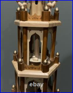 BRUBAKER Christmas Pyramid 24 Wood Nativity, 4 Tier Carousel