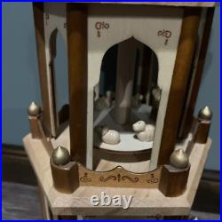 BRUBAKER Christmas Pyramid 24 Wood Nativity, 4 Tier Carousel