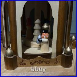 BRUBAKER Christmas Pyramid 24 Wood Nativity, 4 Tier Carousel