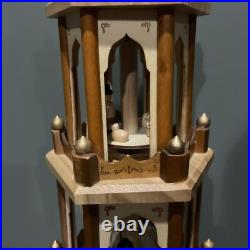 BRUBAKER Christmas Pyramid 24 Wood Nativity, 4 Tier Carousel