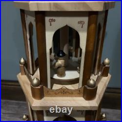 BRUBAKER Christmas Pyramid 24 Wood Nativity, 4 Tier Carousel