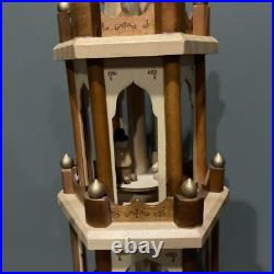 BRUBAKER Christmas Pyramid 24 Wood Nativity, 4 Tier Carousel