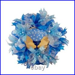 Baby Shower Door Wreath Joyful It's A Boy! Celebration Décor
