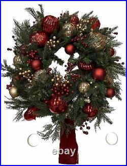 Balsam Hill 28 Outdoor Christmas Charm Wreath Prelit Clear $189 Open box