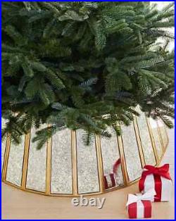 Balsam Hill Antiqued Mirror Christmas Tree Collars, Brass, 32