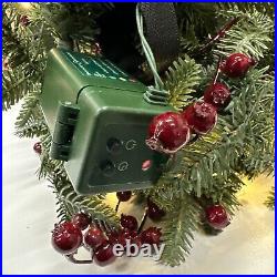 Balsam Hill Battery 6 Foot Garland Red Berry Fraser Fir Candlelight LED Ope