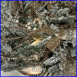 Balsam Hill Gold frosted beaded Holiday Wreath 28 $199 Half Doesn't Light up
