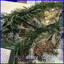 Balsam Hill Gold frosted beaded Holiday Wreath 28 $199 Half Doesn't Light up