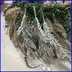Balsam Hill Gold frosted beaded Holiday Wreath 28 $199 Half Doesn't Light up
