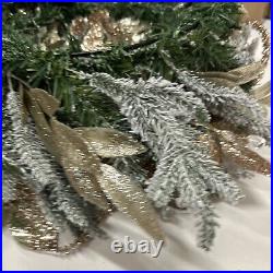 Balsam Hill Gold frosted beaded Holiday Wreath 28 $199 Half Doesn't Light up