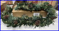 Balsam Hill Mixed Evergreen with Pinecones 9 Ft Clear LED Open