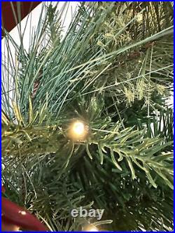 Balsam Hill Mixed Evergreen with Pinecones 9 Ft Clear LED Open