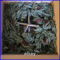 Balsam Hill OD Winter Evergreen Wreath 30in LED