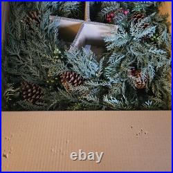 Balsam Hill OD Winter Evergreen Wreath 30in LED