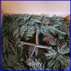 Balsam Hill OD Winter Evergreen Wreath 30in LED