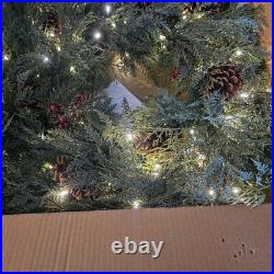 Balsam Hill OD Winter Evergreen Wreath 30in LED