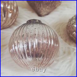 Balsam Hill Ornaments French Country Ombre Peach Silver Mercury Glass NIB