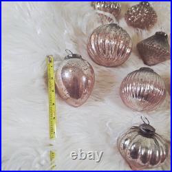 Balsam Hill Ornaments French Country Ombre Peach Silver Mercury Glass NIB