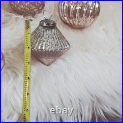 Balsam Hill Ornaments French Country Ombre Peach Silver Mercury Glass NIB