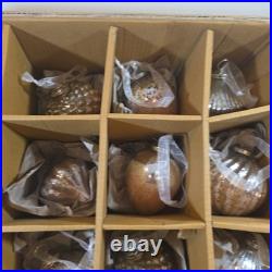 Balsam Hill Ornaments French Country Ombre Peach Silver Mercury Glass NIB