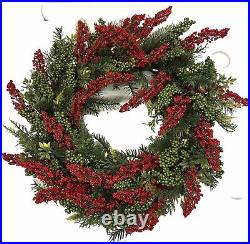 Balsam Hill Outdoor Berry Burst 28 Wreath Clear LED $179 READ LISTING White sp