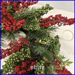 Balsam Hill Outdoor Berry Burst 28 Wreath Clear LED $179 READ LISTING White sp